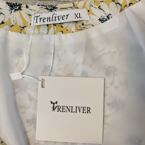 Trenliver Daisys on Butter Yellow Dress with Tie Size XL NWT - Picture 4 of 4